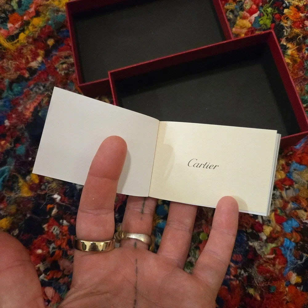 Cartier Presentation Box For Leather Gift Red Logo Gold Luxury Design Packaging